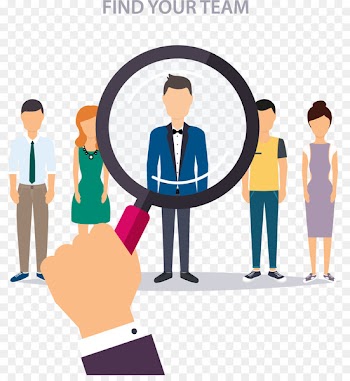 Recruiter Human resource management Businessperson Illustration - Take a magnifying glass to find someone 