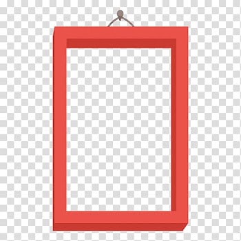 Rectangle Frames, Red Hanging transparent background PNG clipart