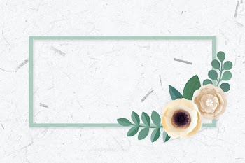 Rectangle paper craft flower badge psd