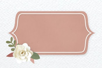 Rectangle paper craft flower badge psd