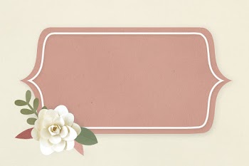 Rectangle paper craft flower badge psd
