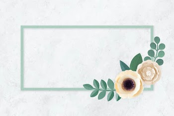 Rectangle paper craft flower badge psd