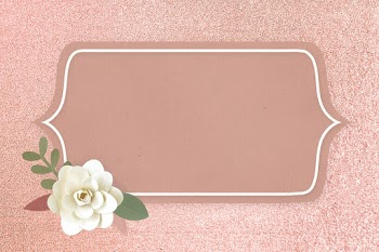 Rectangle paper craft flower badge psd