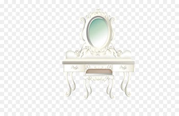 Rectangle - White dressing table mirror 