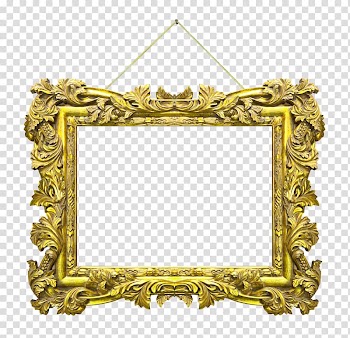 Rectangular beige frame illustration, frame , European gorgeous gold border transparent background PNG clipart