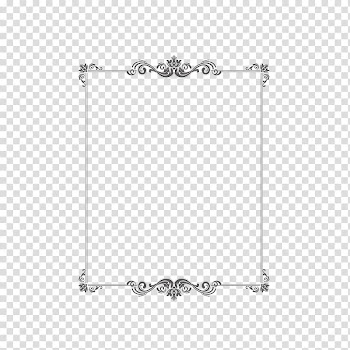 Rectangular black floral border frame illustration, Illustration, Retro menu border transparent background PNG clipart