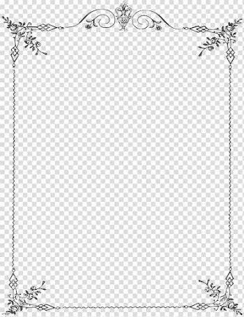 Rectangular black floral borderline, , White Border Frame transparent background PNG clipart