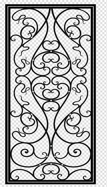 Rectangular black frame illustration, Wrought iron Drawing Forging, Iron fence transparent background PNG clipart