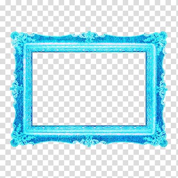 Rectangular blue frame transparent background PNG clipart