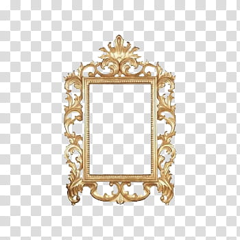 Rectangular brass frame transparent background PNG clipart