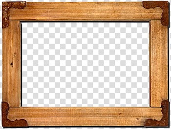 Rectangular brown wooden frame illustration transparent background PNG clipart