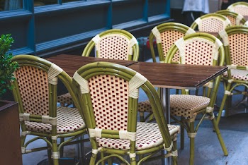 Rectangular Brown Wooden Table With Four Chairs