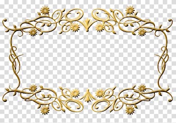 Rectangular gold floral frame illustration, France Wedding invitation Paper Birthday Gold, Antique decorative flower border transparent background PNG clipart