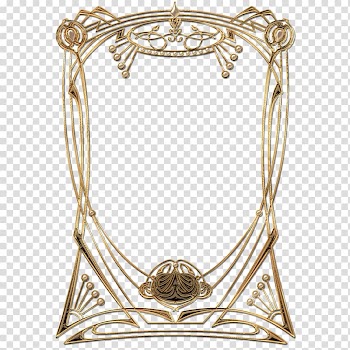 Rectangular gold frame, Art Deco Golden Frame transparent background PNG clipart