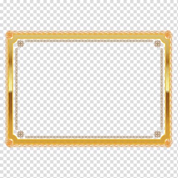 Rectangular gold frame template, Gold Award-winning border decoration transparent background PNG clipart