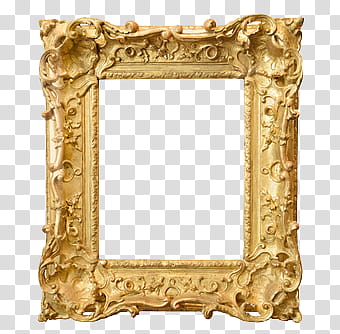 Rectangular gold frame transparent background PNG clipart