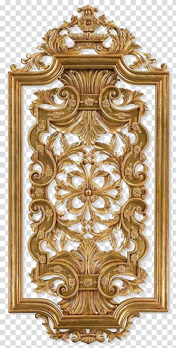 Rectangular gold frame , Wood carving Wall panel Panel painting, Gold frame transparent background PNG clipart