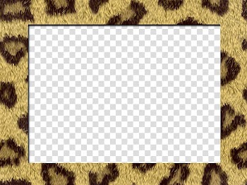 Rectangular leopard print frame transparent background PNG clipart