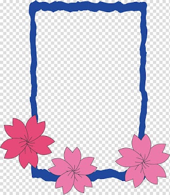 Rectangular pink and blue floral frame illustration, Japanese Border Designs , Lovely Japanese border transparent background PNG clipart