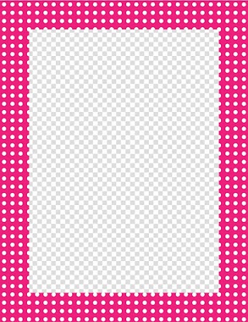 Rectangular pink and white polka-dot border, Birthday Wish list Learning Child Time, Fuchsia Border Frame transparent background PNG clipart