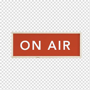 Rectangular red On Air signage with brown frame, On Air Lightbox transparent background PNG clipart
