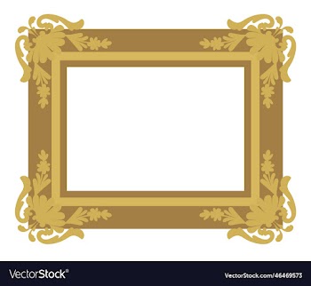 rectangular vintage frame with gold details