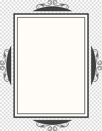 Rectangular white and black menu board art, Black and white Mirror, creative design diagram quadrangular mirror frame transparent background PNG clipart