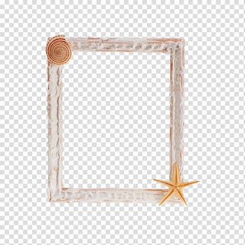 Rectangular white and brown border, frame , Shell Frame transparent background PNG clipart