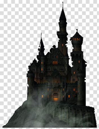 RECURSOS , castle with turned on lights transparent background PNG clipart