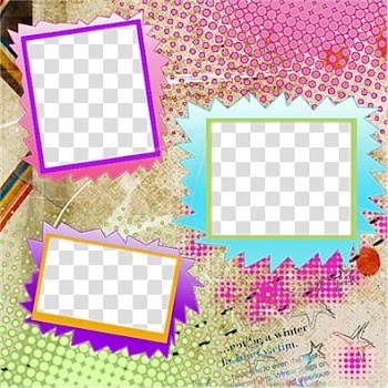Recursos de ChiHoon y Shin Yeong, three assorted-color frames transparent background PNG clipart