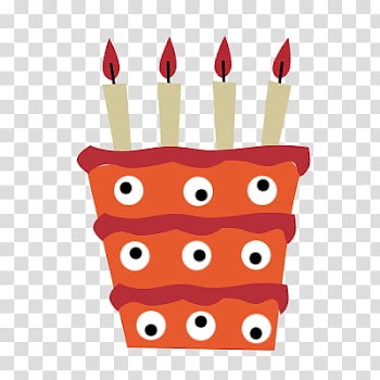 Recursos Halloween, orange and red cake with candles illustration transparent background PNG clipart