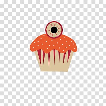 Recursos Halloween, orange and white cupcake transparent background PNG clipart