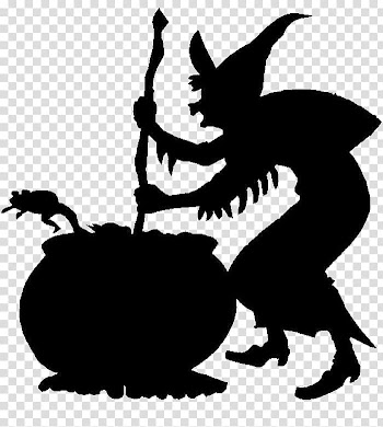 Recursos Halloween, silhouette of witch holding stick transparent background PNG clipart