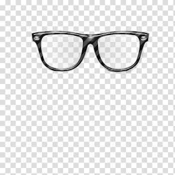 Recursos para un video tutorial, black framed eyeglasses illustration transparent background PNG clipart
