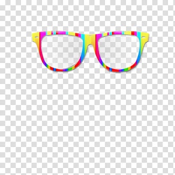 Recursos para un video tutorial, yellow, pink, and blue multicolored frame eyeglasses transparent background PNG clipart
