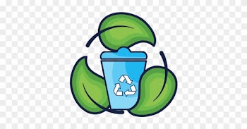 Recycle Bin With Natural Leaves Design - Cuidado Del Medio Ambiente Dibujos
