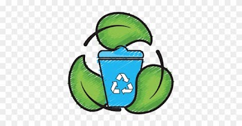 Recycle Can With Natural Leaves - Cuidado Del Medio Ambiente