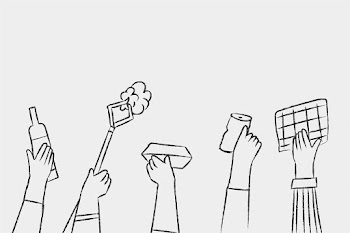 Recycle doodle hands holding trashes, eco… | Free stock illustration | High Resolution graphic
