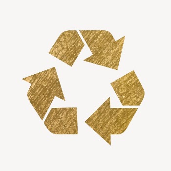 Recycle, environment icon, gold illustration | Free Icons - rawpixel