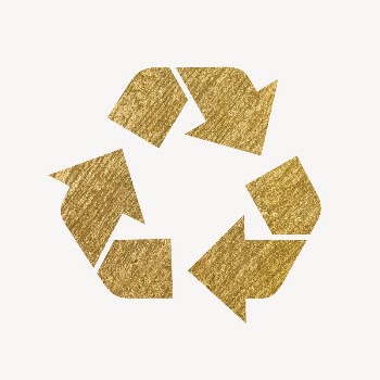 Recycle, environment icon, gold illustration | Free Icons - rawpixel