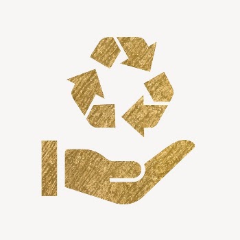 Recycle hand gold icon, glittery | Free Icons - rawpixel