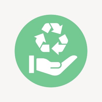 Recycle hand icon badge, flat | Free Icons - rawpixel