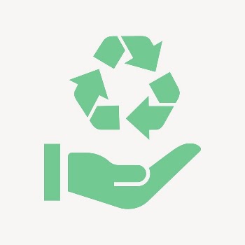 Recycle hand icon, green flat | Free Icons - rawpixel