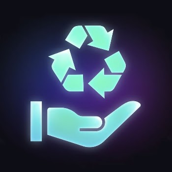 Recycle hand icon, neon glow | Free Icons - rawpixel