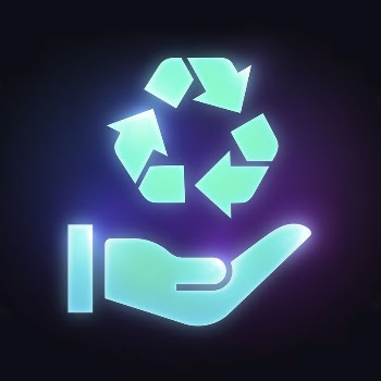 Recycle hand icon, neon glow | Free Icons - rawpixel
