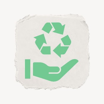 Recycle hand icon, ripped paper | Free PSD - rawpixel