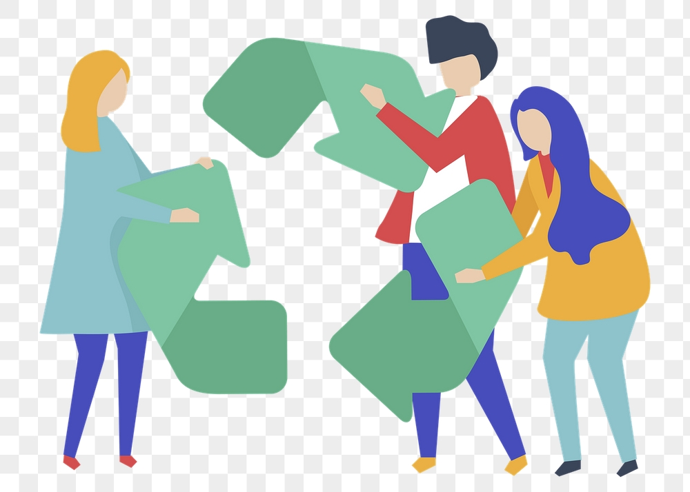 Recycle people png cartoon collage | Free PNG - rawpixel