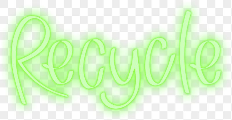 Recycle png word sticker, neon | Free PNG - rawpixel