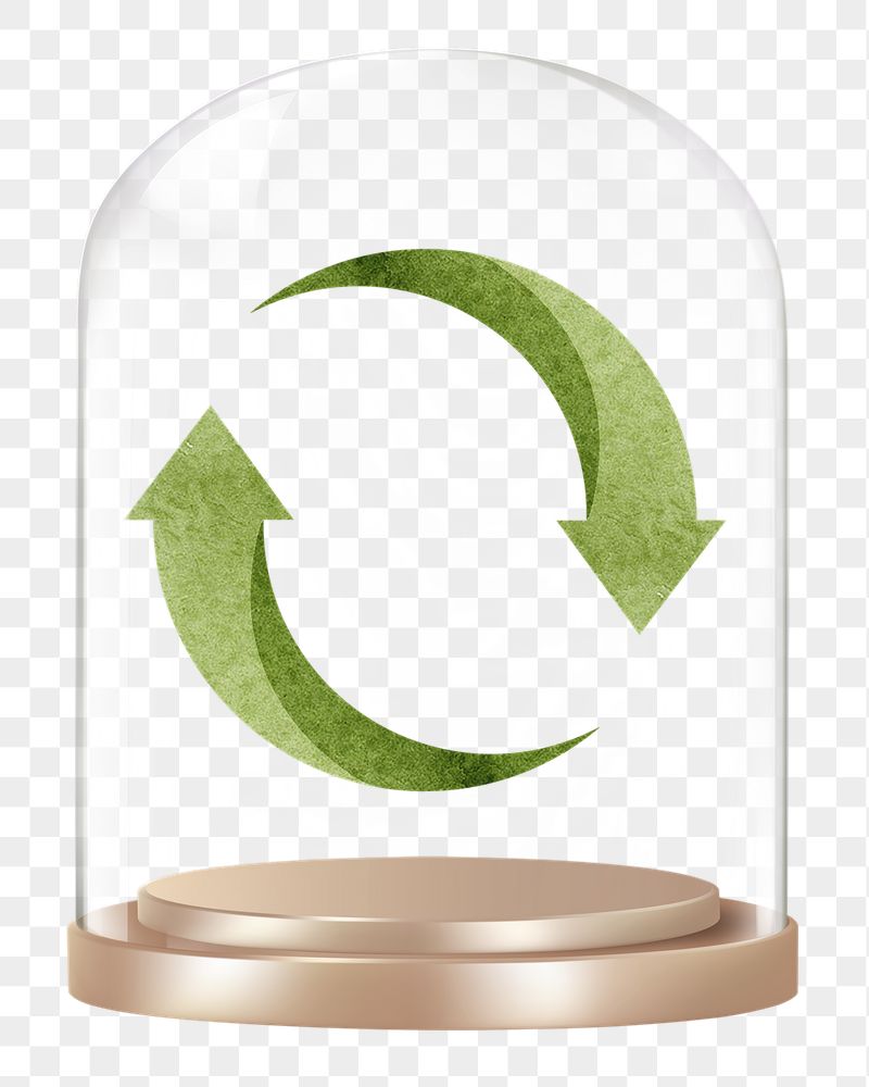 Recycle symbol png glass dome | Free PNG - rawpixel