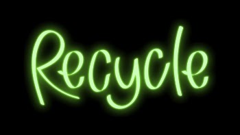 Recycle word, neon typography psd | Free PSD - rawpixel